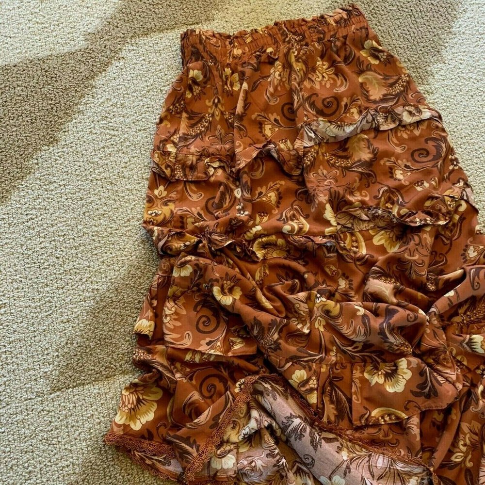 New Bohemian Floral Midi Maxi Festival Skirt - Picture 5 of 7